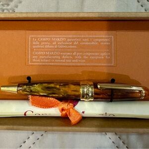 Campo Marzio Italian Tortoise Shell Fountain Pen New in Presentation Box